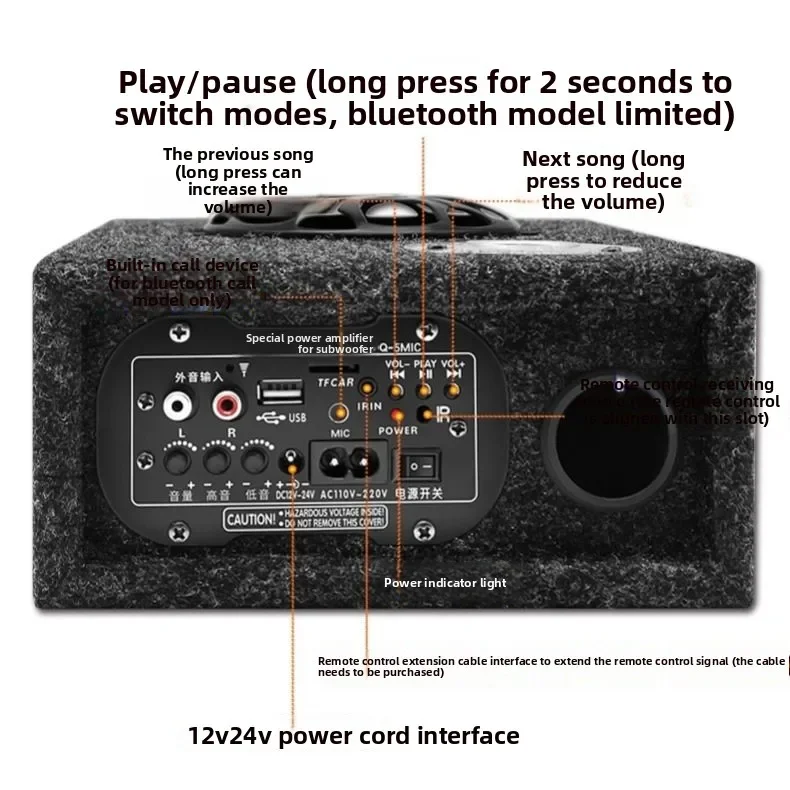 New 2025 5-Inch Square Wireless Bluetooth Speaker Home 220v Modified Ultra-thin 12V24V Car Overweight Subwoofer Car Stereo Can T
New 2025 5-Inch Square Wireless Bluetooth Speaker Home 220v Modified Ultra-thin 12V24V Car Overweight Subwoofer Car Stereo Can T