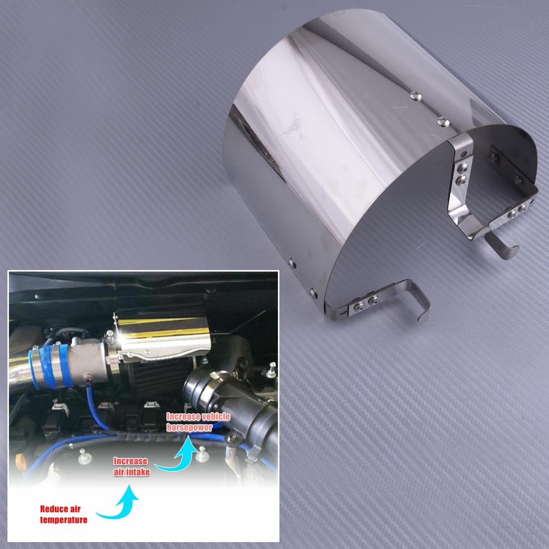 Universal 2.5"-3.5" Air Intake Filter Heat Shield Cover Protector Compartment Stainless Steel
Universal 2.5"-3.5" Air Intake Filter Heat Shield Cover Protector Compartment Stainless Steel