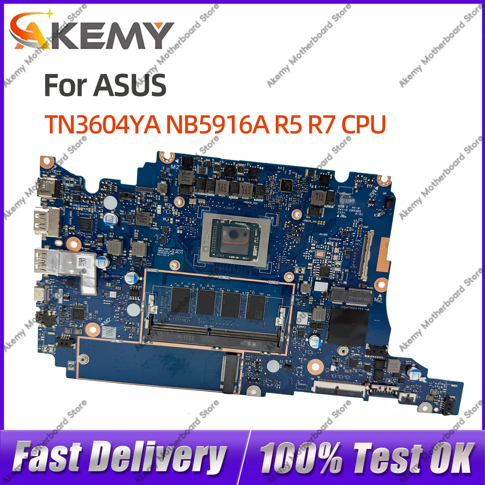 For ASUS Vivobook TN3604YA Notebook Motherboard NB5916A R5 R7 CPU 8G RAM 100% Tested
For ASUS Vivobook TN3604YA Notebook Motherboard NB5916A R5 R7 CPU 8G RAM 100% Tested