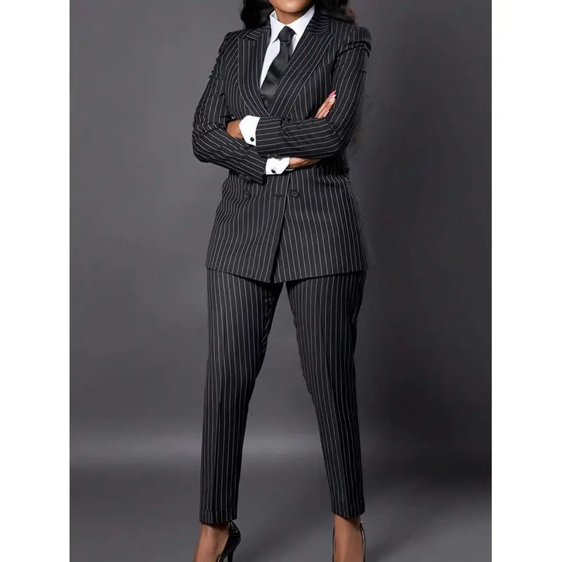 Professional Women's Striped Suit Vest Set Career Outfit Female Blouse Pants Ensemble Winter Collection Fashionable Workwear
Professional Women's Striped Suit Vest Set Career Outfit Female Blouse Pants Ensemble Winter Collection Fashionable Workwear