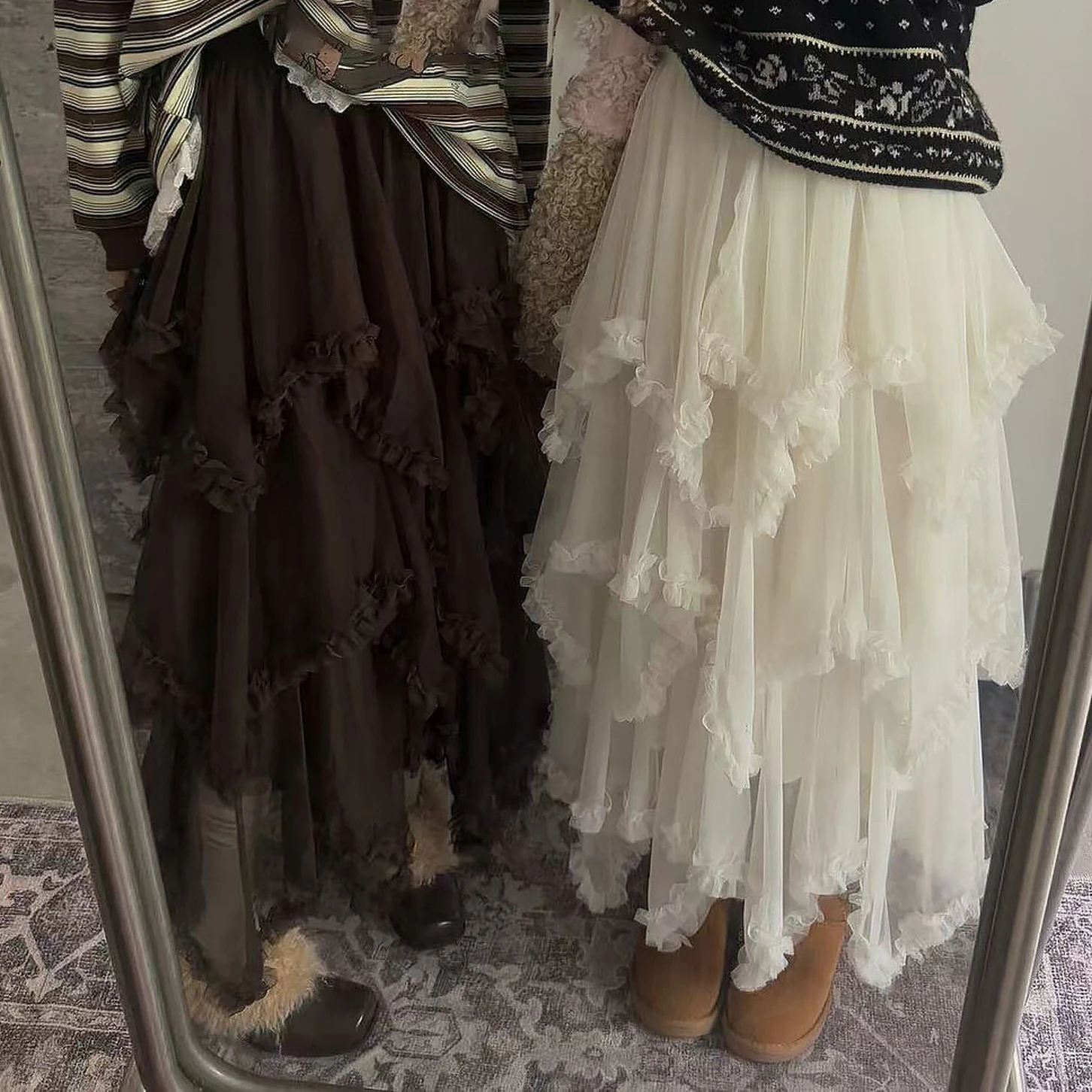 Woman Lace Mesh Skirt Japan Mori Girl Style Cake Skirts Chic Design Asymmetrical Multi-layered Ball Gown Casual Harajuku
Woman Lace Mesh Skirt Japan Mori Girl Style Cake Skirts Chic Design Asymmetrical Multi-layered Ball Gown Casual Harajuku