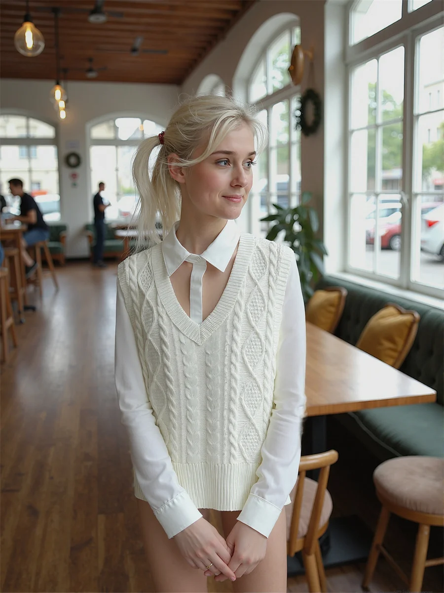 Petite-Friendly Ribbed Knit Vest for Women with V-Neck Design Perfect Autumn Office Retro Style and Daily Layering
Petite-Friendly Ribbed Knit Vest for Women with V-Neck Design Perfect Autumn Office Retro Style and Daily Layering