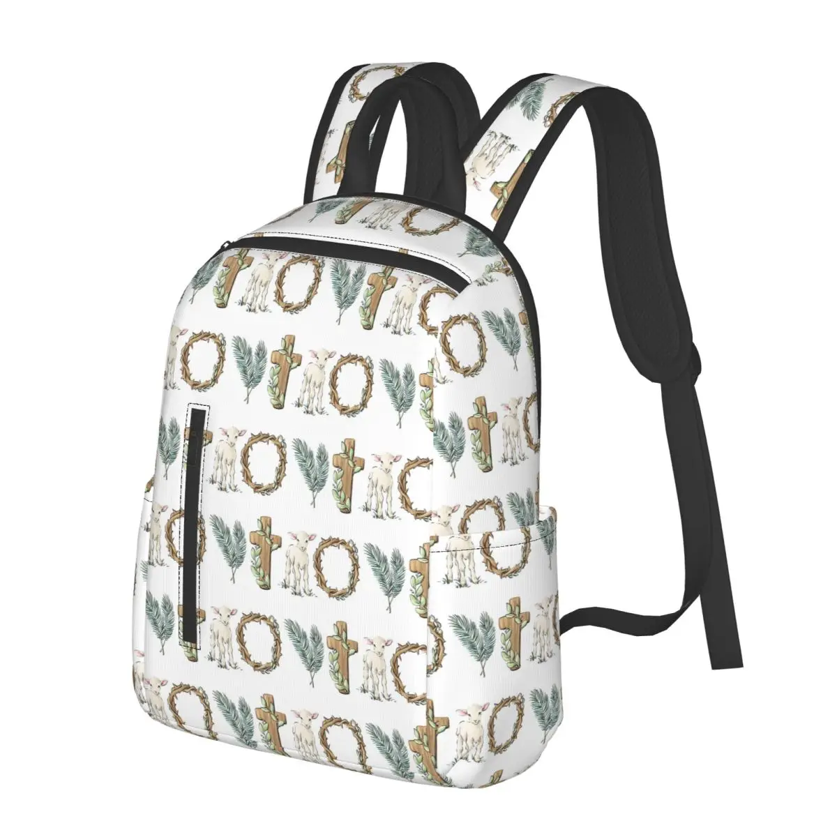 Easter Symbols Lamb Cross Palm Crown Student Backpack School Bag Hiking Travel Daypack for Boys Girls Bookbag Shoulder Bags
Easter Symbols Lamb Cross Palm Crown Student Backpack School Bag Hiking Travel Daypack for Boys Girls Bookbag Shoulder Bags