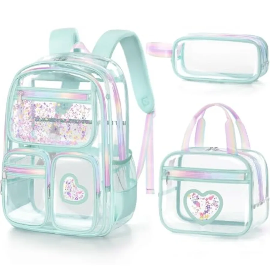 Clear Backpack for Girls, 3PCS Heavy Duty PVC Transparent Backpack for Teen Girls, School, Concert, Stadium Events Approved See
Clear Backpack for Girls, 3PCS Heavy Duty PVC Transparent Backpack for Teen Girls, School, Concert, Stadium Events Approved See