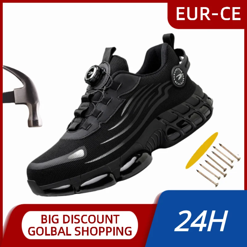 Rotating Button Work Shoes Steel Toe Anti Shock Protection Safety Shoes Indestructible Sneakers Lightweight Breathable Shoes
Rotating Button Work Shoes Steel Toe Anti Shock Protection Safety Shoes Indestructible Sneakers Lightweight Breathable Shoes