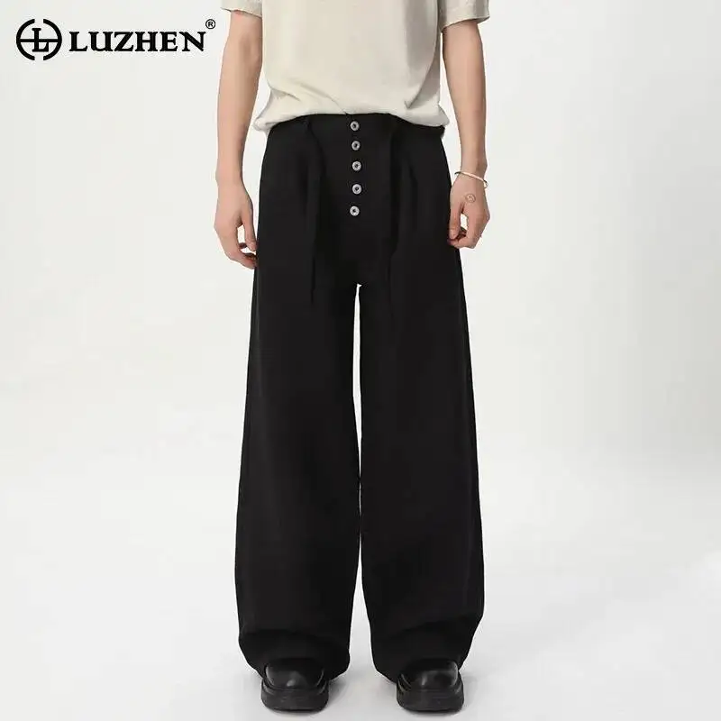 LUZHEN 2026 New Fashion Solid Color Single Buttoned Straight Casual Pants Men Original Elegant Handsome Wide Leg Trousers JY7227
LUZHEN 2026 New Fashion Solid Color Single Buttoned Straight Casual Pants Men Original Elegant Handsome Wide Leg Trousers JY7227