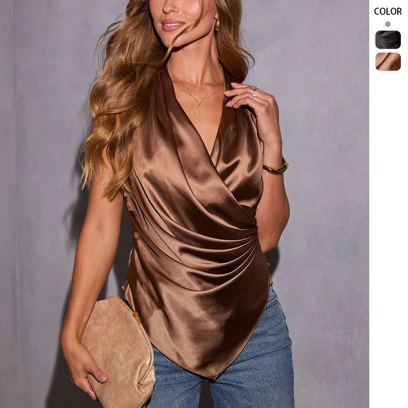 Women's Summer New Satin Shirt, High-End Satin Imitation Silk Blouse, Sexy Tank Top
Women's Summer New Satin Shirt, High-End Satin Imitation Silk Blouse, Sexy Tank Top