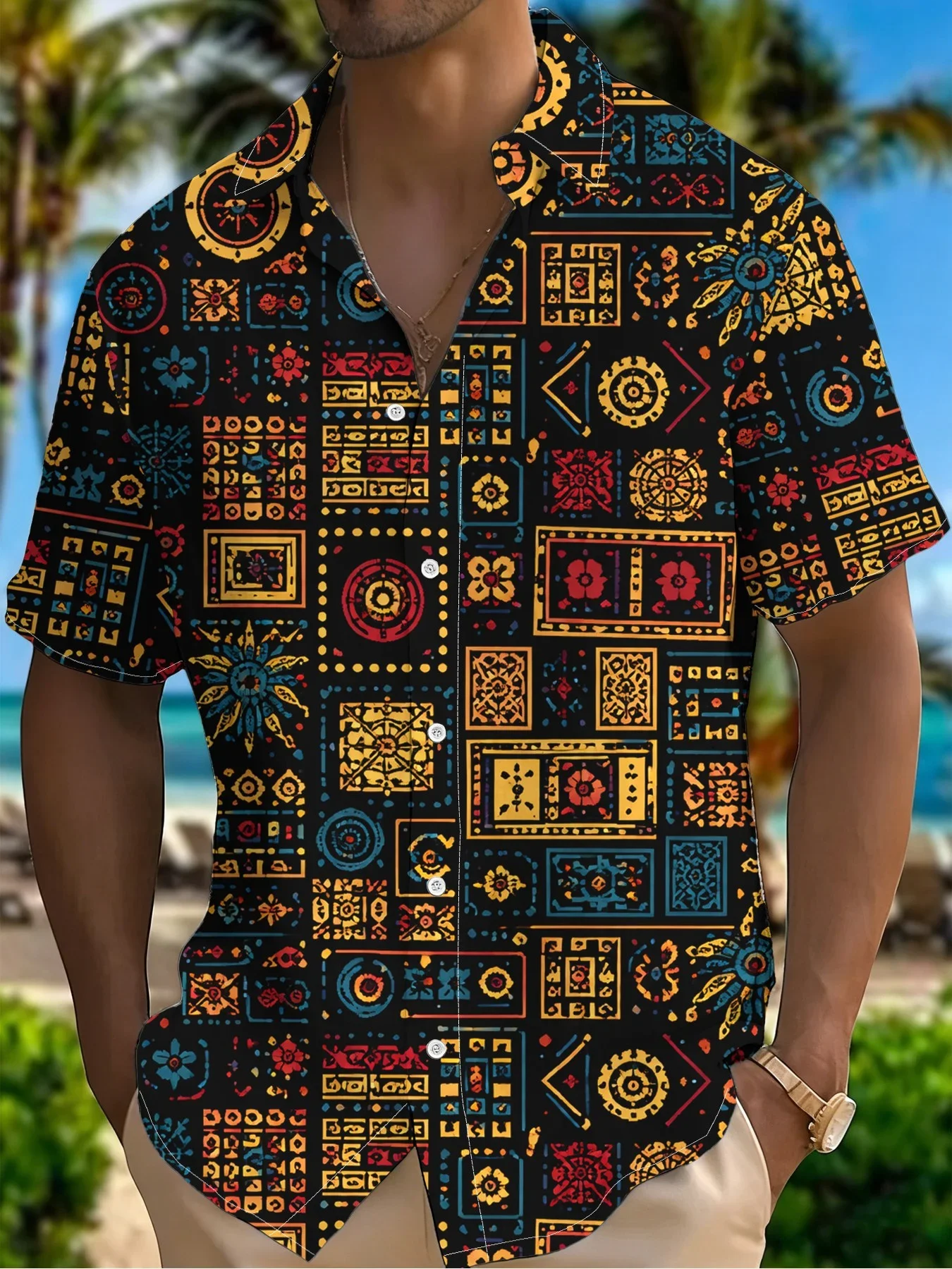 Summer High Street Street Style Men's Hawaiian Shirt Man Short Sleeve Tropical Print Casual Fashion Party Beach Wear
Summer High Street Street Style Men's Hawaiian Shirt Man Short Sleeve Tropical Print Casual Fashion Party Beach Wear