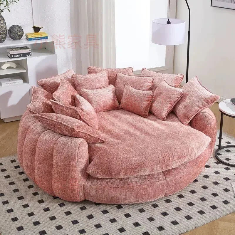 Nordic small apartment living room round fabric sofa light luxury balcony B & B lazy sofa lamb wool
Nordic small apartment living room round fabric sofa light luxury balcony B & B lazy sofa lamb wool