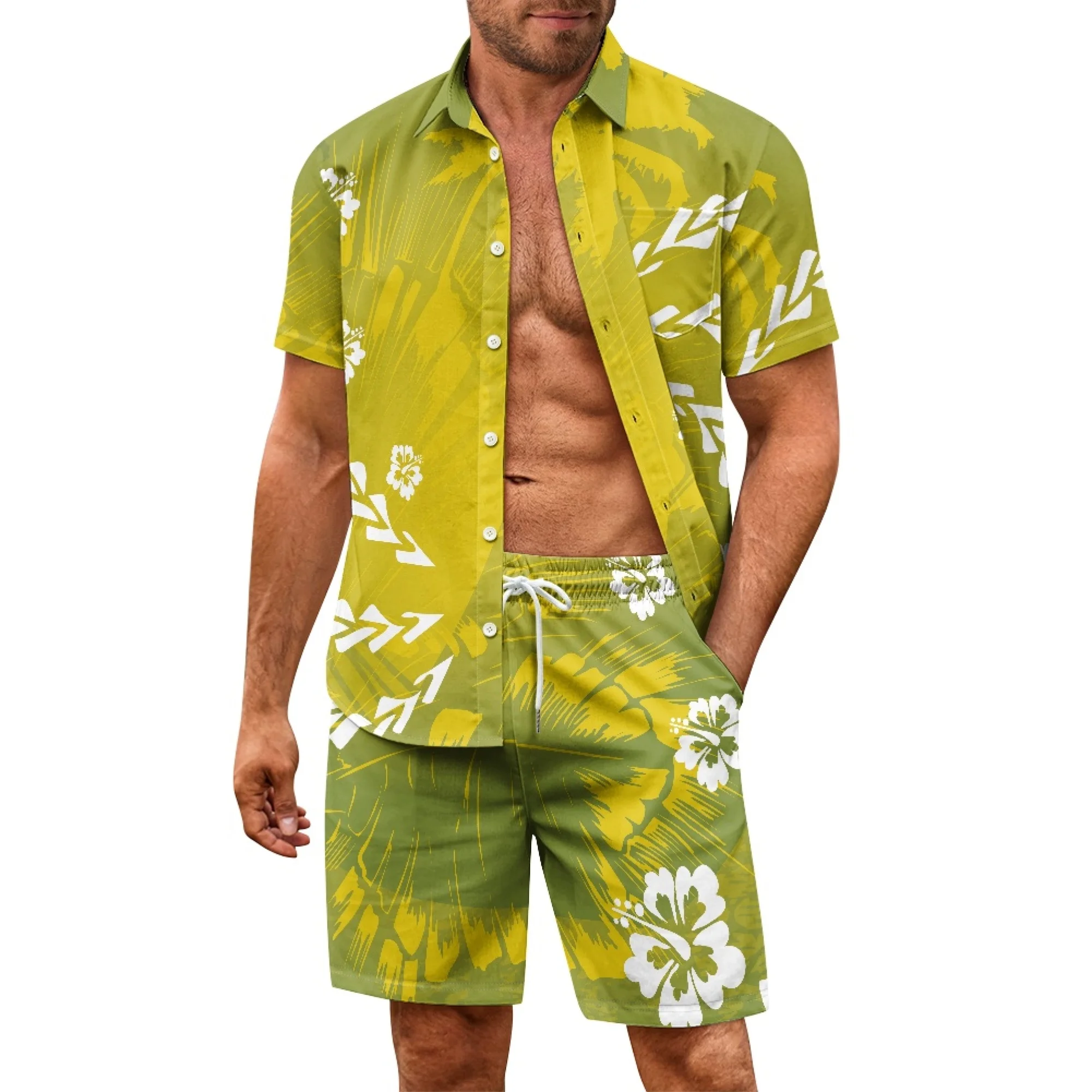 Polynesian Summer Short Sleeve Shirt Shorts Drawstring Adjustable Waist Customized Vintage Pattern Hawaiian Vacation Set
Polynesian Summer Short Sleeve Shirt Shorts Drawstring Adjustable Waist Customized Vintage Pattern Hawaiian Vacation Set