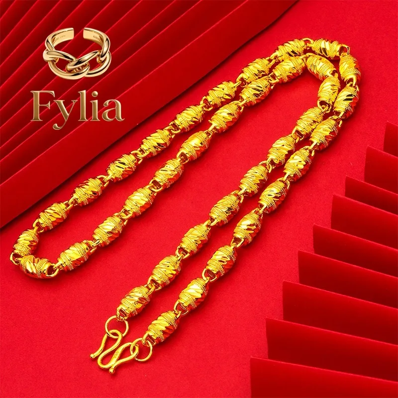 Fylia Jewelry 9999 24K real gold hollow men's necklace round buckle men's boutique chain open cylindrical gold necklace light b
Fylia Jewelry 9999 24K real gold hollow men's necklace round buckle men's boutique chain open cylindrical gold necklace light b