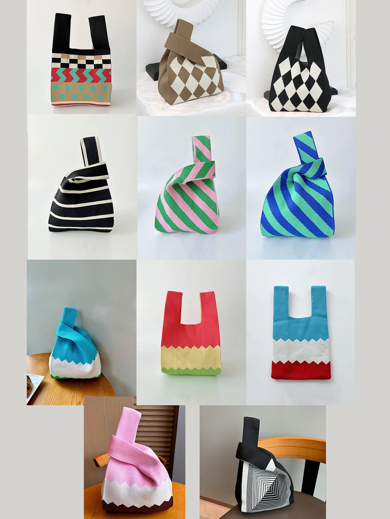 Cute contrast knitted bag 2025 new rainbow design series lightweight large-capacity commuter bag contrast stripe style vest bag
Cute contrast knitted bag 2025 new rainbow design series lightweight large-capacity commuter bag contrast stripe style vest bag