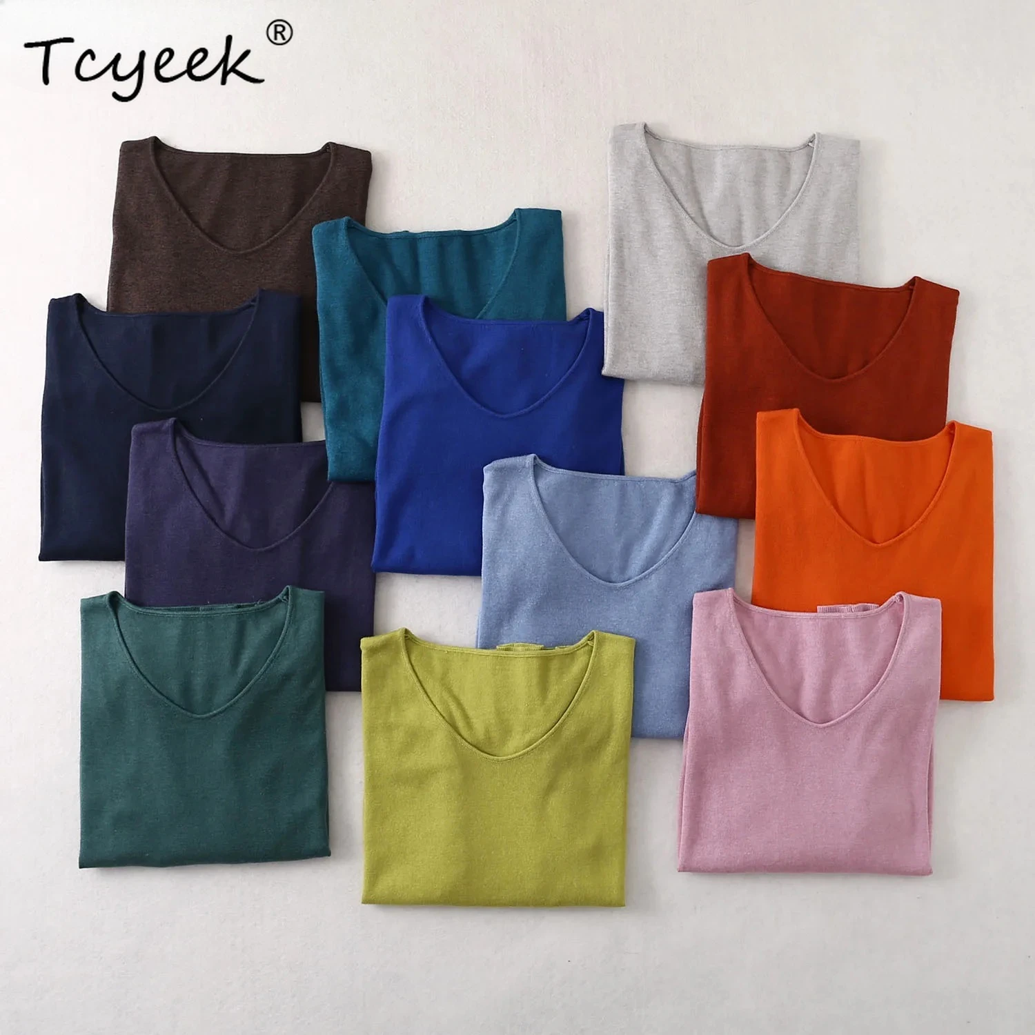 Tcyeek Women 85% Silk 15% Cashmere V Neck Everyday Long Sleeve Pullover Sweater Top Shirt LY005
Tcyeek Women 85% Silk 15% Cashmere V Neck Everyday Long Sleeve Pullover Sweater Top Shirt LY005