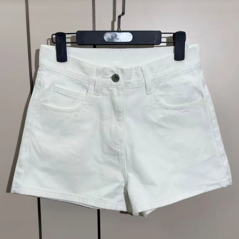 High Waist White Denim Short Pants Women's Spring Summer Fashion Slimming Wide Leg Hot Pants Princess Greenn Brand
High Waist White Denim Short Pants Women's Spring Summer Fashion Slimming Wide Leg Hot Pants Princess Greenn Brand