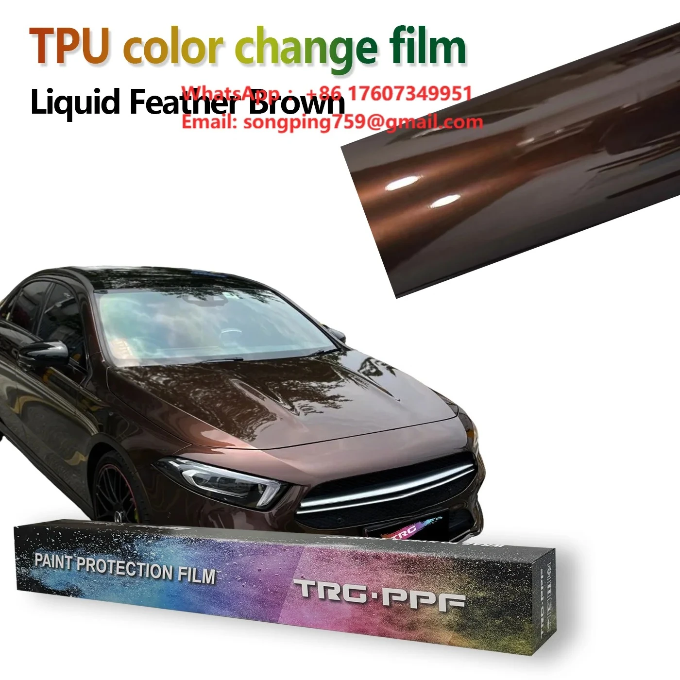 High Gloss Hydrophobic Color Changing Self-healing UV Resistant Scratch Resistant TPU Car Body Paint Roll with 6-Year Warranty
High Gloss Hydrophobic Color Changing Self-healing UV Resistant Scratch Resistant TPU Car Body Paint Roll with 6-Year Warranty