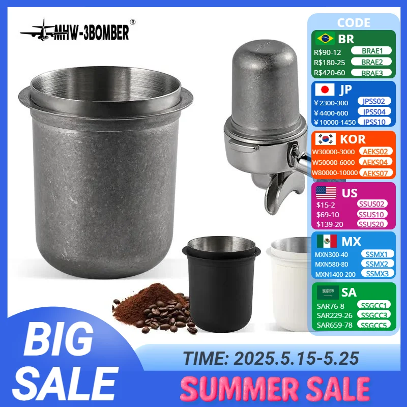 MHW-3BOMBER 58mm Dosing Cup 304 Stainless Steel Coffee Dosing Cup Compatible with 58mm Espresso Portafilters Coffee Accessories
MHW-3BOMBER 58mm Dosing Cup 304 Stainless Steel Coffee Dosing Cup Compatible with 58mm Espresso Portafilters Coffee Accessories