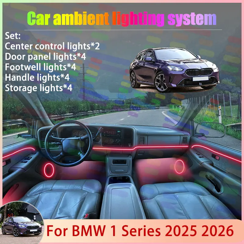 Для BMW 1 серии 2025-2026 F70 MK4 4-го поколения: Комплект атмосферной RGB-подсветки с эффектом «бегущей строки» (2/24 в 1) для салона автомобиля, автозапчасти
Для BMW 1 серии 2025-2026 F70 MK4 4-го поколения: Комплект атмосферной RGB-подсветки с эффектом «бегущей строки» (2/24 в 1) для салона автомобиля, автозапчасти