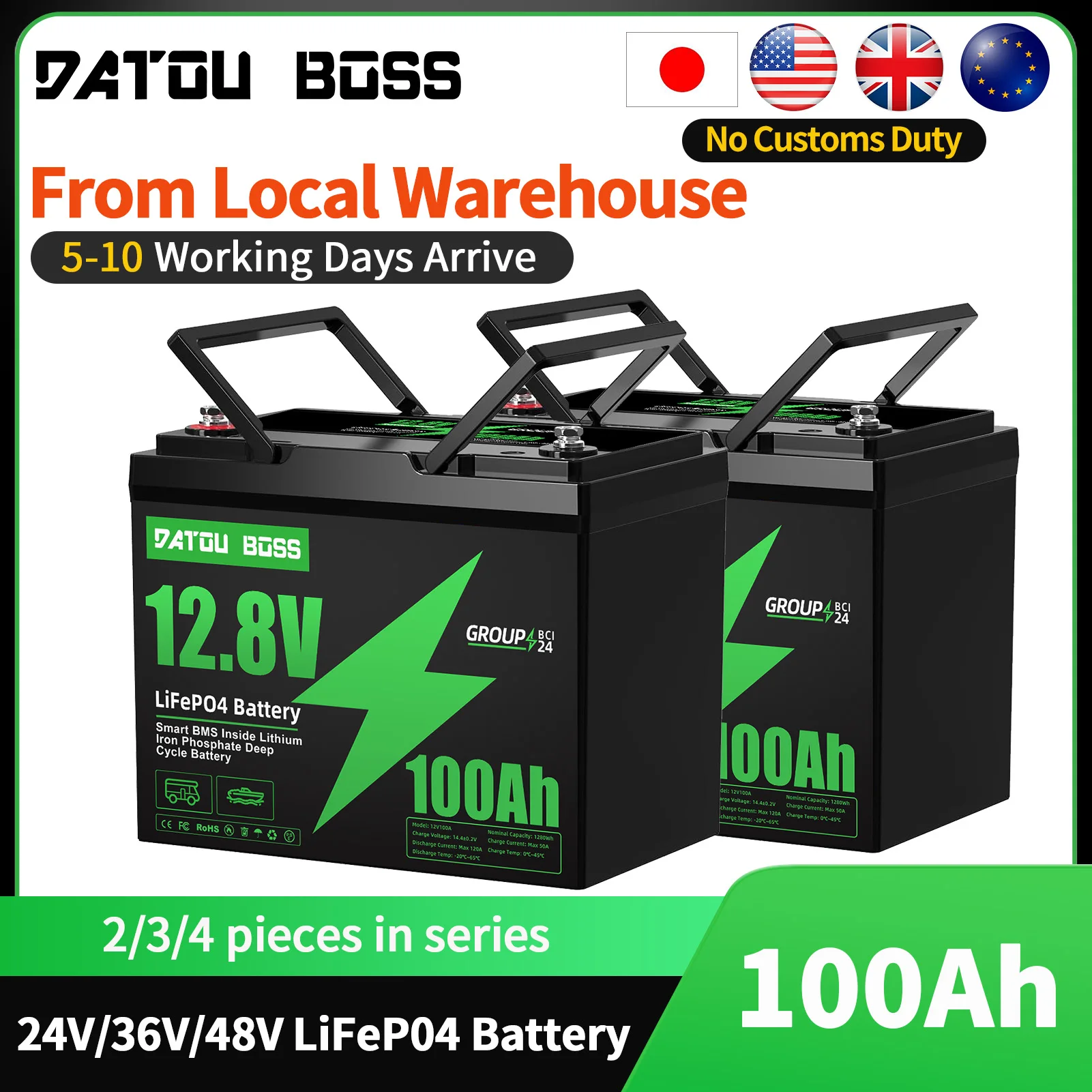 DATOUBOSS 24 В 36 В 48 В 100 Ач 1280 Втч литиевая батарея Lifepo4 Встроенный Smart BMS Макс. зарядный ток 50 А
DATOUBOSS 24 В 36 В 48 В 100 Ач 1280 Втч литиевая батарея Lifepo4 Встроенный Smart BMS Макс. зарядный ток 50 А