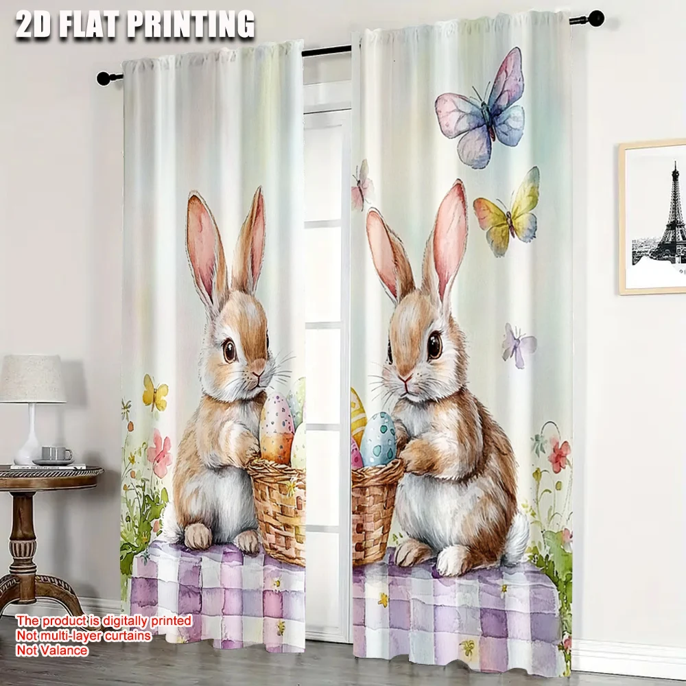 2pcs, Window Curtain 2D print Easter Bunny & Floral 100% Polyester (without rod) Decorations Outdoor Use for Bedroom, Living
2pcs, Window Curtain 2D print Easter Bunny & Floral 100% Polyester (without rod) Decorations Outdoor Use for Bedroom, Living