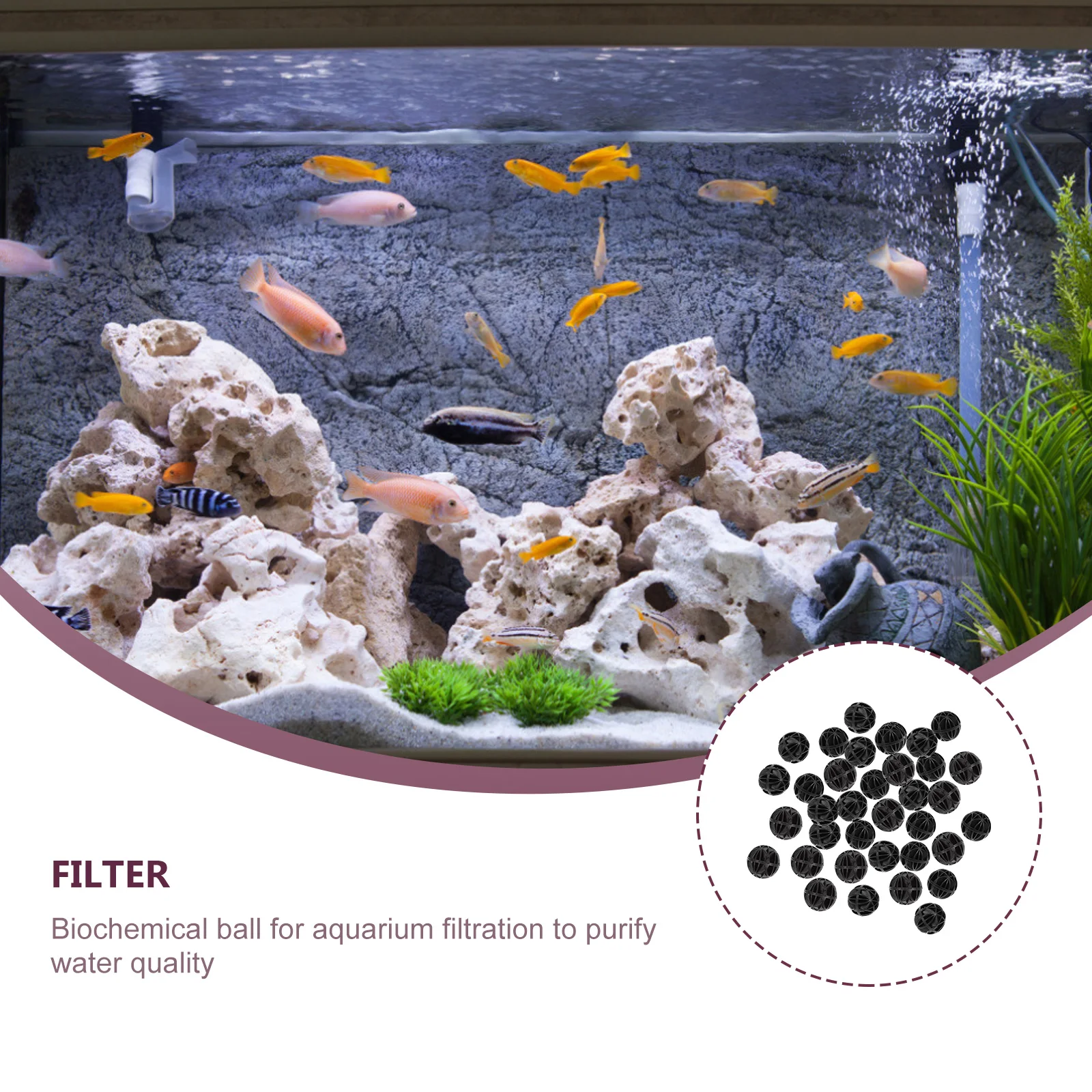 150 Pcs Fish Tank Biosphere Filtration Material Pond Filter Aquarium Media Block Balls Black
150 Pcs Fish Tank Biosphere Filtration Material Pond Filter Aquarium Media Block Balls Black