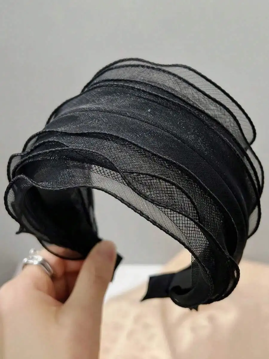 Black Asymmetrical Geometric Mesh Headband For Women Hair Accessory
Black Asymmetrical Geometric Mesh Headband For Women Hair Accessory