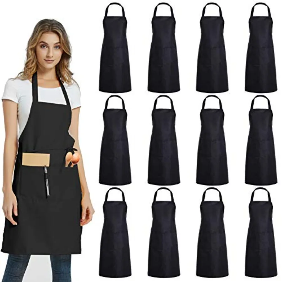 12 Pack Plain Bib Aprons with 2 Pockets - Unisex Commercial Apron Bulk for Kitchen Cooking Restaurant BBQ Painting Crafting
12 Pack Plain Bib Aprons with 2 Pockets - Unisex Commercial Apron Bulk for Kitchen Cooking Restaurant BBQ Painting Crafting