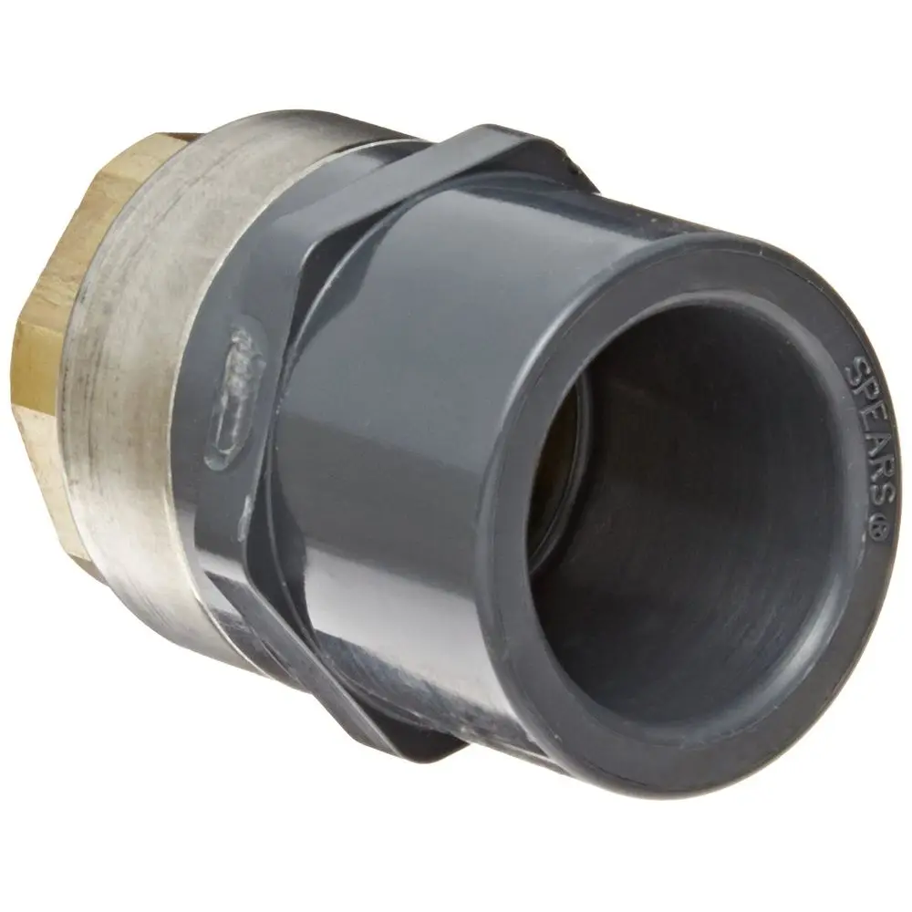 PVC Pipe Fitting, Adapter, Schedule 80, Gray, 2 Socket x Brass NPT Female
PVC Pipe Fitting, Adapter, Schedule 80, Gray, 2 Socket x Brass NPT Female