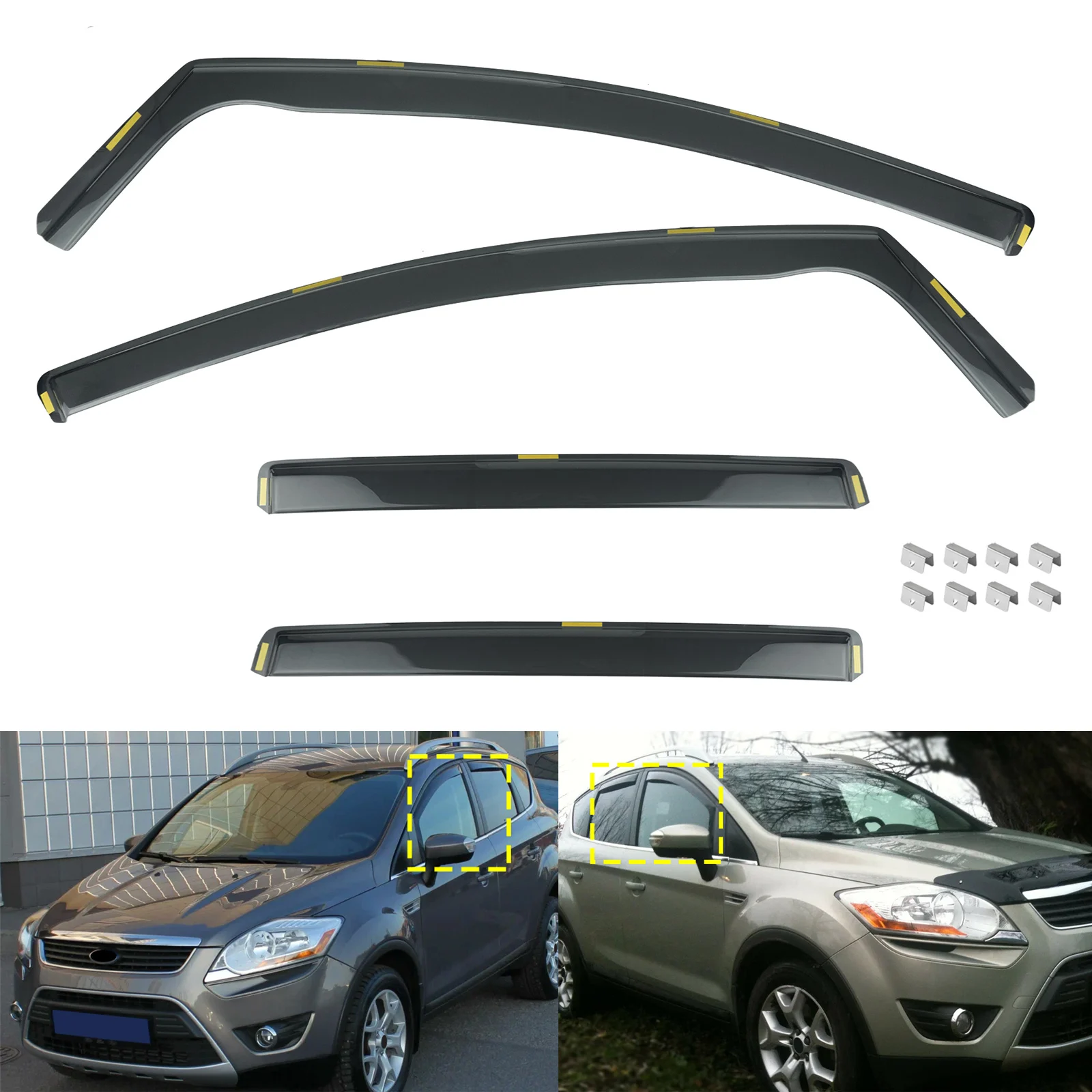 4pcs Tint Side Window Wind Rain Sun Guard Deflectors Protector Sheet Tea translucent For Ford Kuga SUV MK1 2008-2012
4pcs Tint Side Window Wind Rain Sun Guard Deflectors Protector Sheet Tea translucent For Ford Kuga SUV MK1 2008-2012
