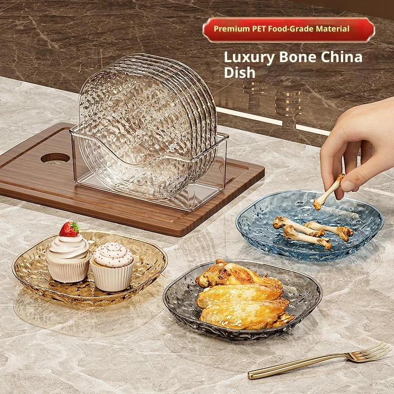 Home Use Luxury Transparent Small Plate Wave Pattern Bone Disc Tableware Fruit Snack Plate Elegant Dinnerware
Home Use Luxury Transparent Small Plate Wave Pattern Bone Disc Tableware Fruit Snack Plate Elegant Dinnerware