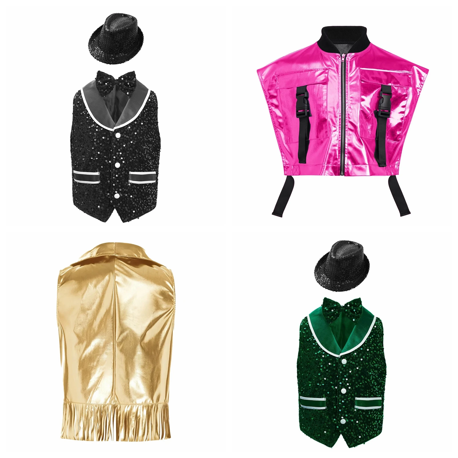 Children Disco Jazz Dance Costume Kid Dance Waistcoat Girls Metallic Shiny Sleeveless Vest Fashion Teens Rave Tassel Tank Top
Children Disco Jazz Dance Costume Kid Dance Waistcoat Girls Metallic Shiny Sleeveless Vest Fashion Teens Rave Tassel Tank Top