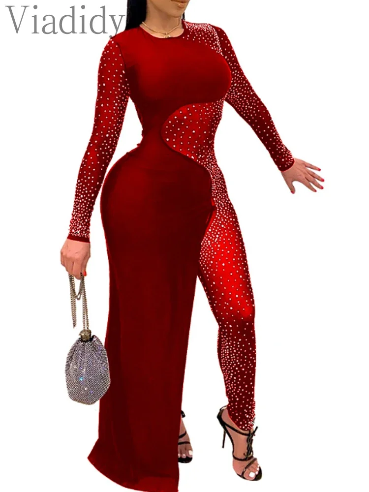 Women Sexy Mesh Rhinestone Irregular Skinny Jumpsuits
Women Sexy Mesh Rhinestone Irregular Skinny Jumpsuits