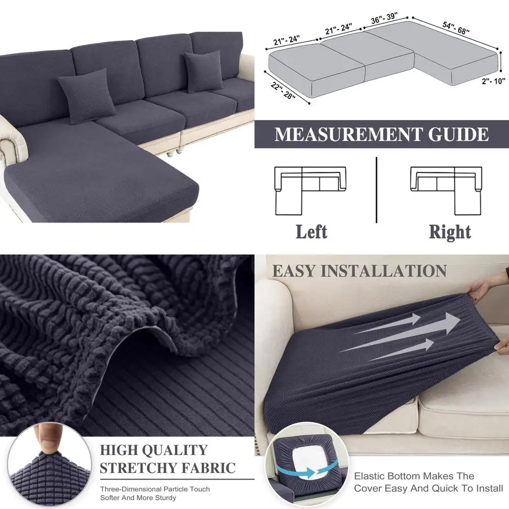 Washable Stretch Sofa Covers for L-Shape Sectional with Separate Seat and Chaise, 2 Seater + 1 Chaise, Dark Grey, Includes 2 Pil
Washable Stretch Sofa Covers for L-Shape Sectional with Separate Seat and Chaise, 2 Seater + 1 Chaise, Dark Grey, Includes 2 Pil