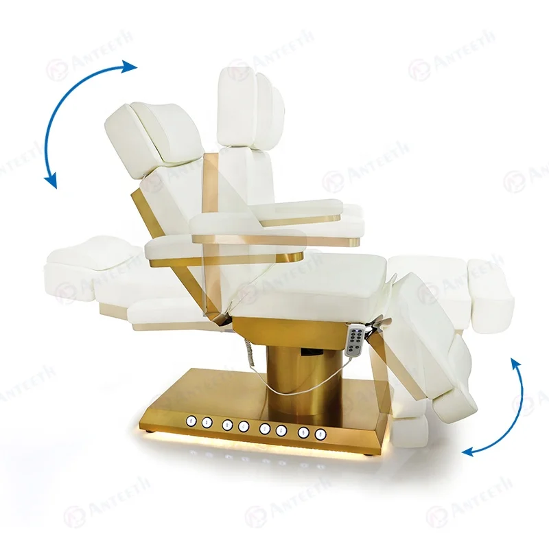 3/4 Motors Electric Facial Bed, Gold Metal Base, Built-in Foot Control, Professional Salon Furniture
3/4 Motors Electric Facial Bed, Gold Metal Base, Built-in Foot Control, Professional Salon Furniture