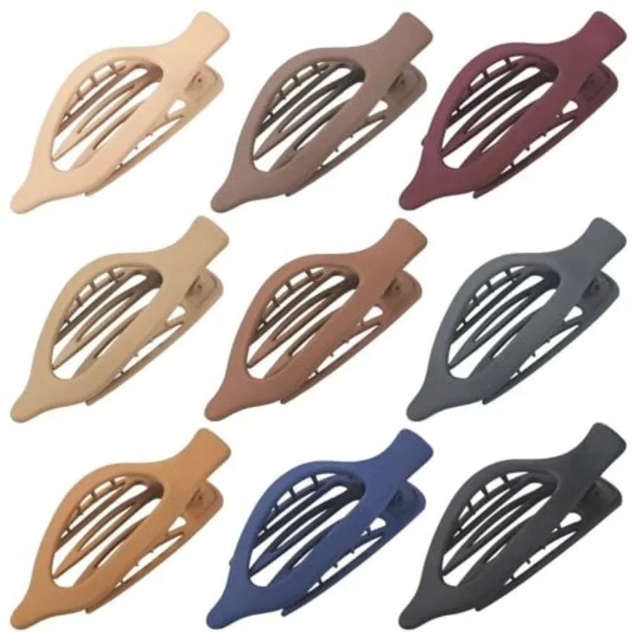 9 Pack Flat Hair Clips for Women, Matte Plastic Claw Clips for Thick Thin Hair, Multicolor, Non-Slip Grip
9 Pack Flat Hair Clips for Women, Matte Plastic Claw Clips for Thick Thin Hair, Multicolor, Non-Slip Grip