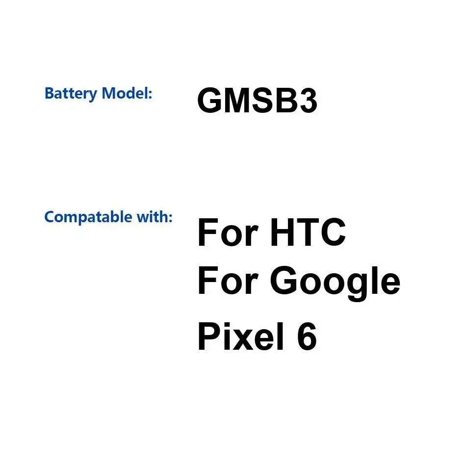 For Htc Google Pixel 6 Mobile Phone Battery Fast Charging 4614Mah Long Lasting GMSB3
For Htc Google Pixel 6 Mobile Phone Battery Fast Charging 4614Mah Long Lasting GMSB3