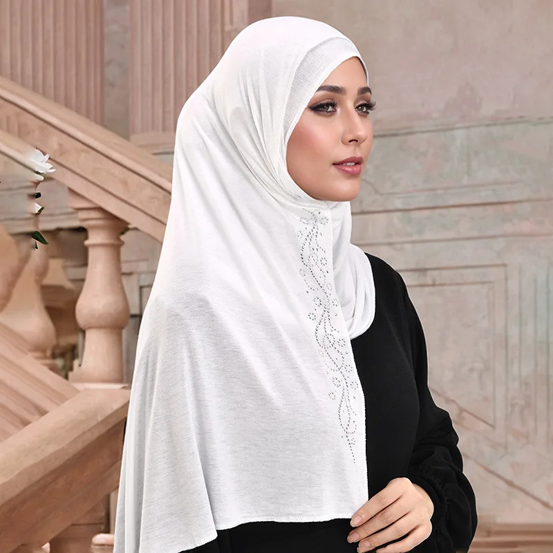 Cotton Jersey Double Loop Instant Hijab Scarf Turban Women Muslim Shawl Rhinestones Headscarf Easy To Wear Headband Islamic
Cotton Jersey Double Loop Instant Hijab Scarf Turban Women Muslim Shawl Rhinestones Headscarf Easy To Wear Headband Islamic