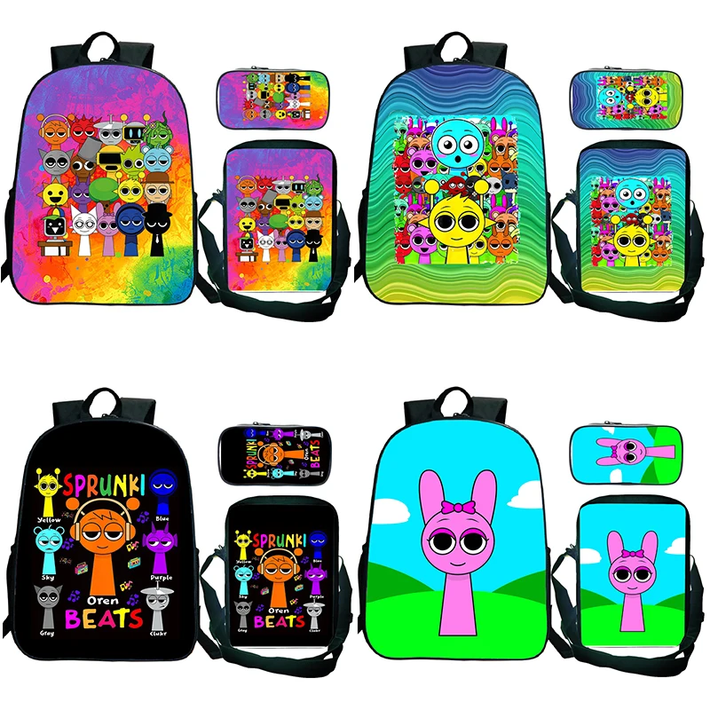 Kids Sprunki Incredibox Backpack 3pcs Set Students Schoolbag Sports Bag Trendy Cute Boys Girls Shoulder Bag High Quality Gifts
Kids Sprunki Incredibox Backpack 3pcs Set Students Schoolbag Sports Bag Trendy Cute Boys Girls Shoulder Bag High Quality Gifts