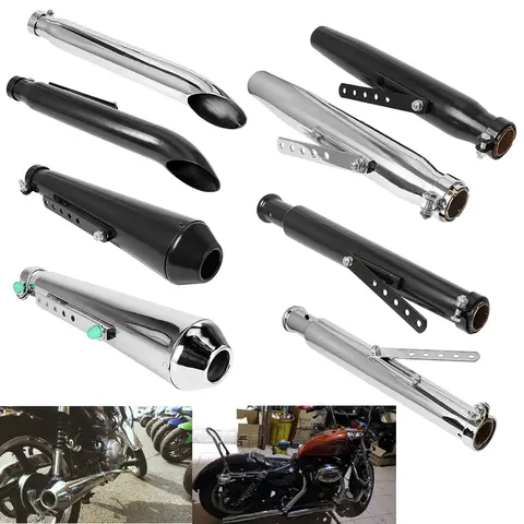 Universal Motorcycle Exhaust Muffler Pipe Vintage Classic Electroplating Escap Moto For Cafe Racer CG125 Motorbike Exhaust Pipe