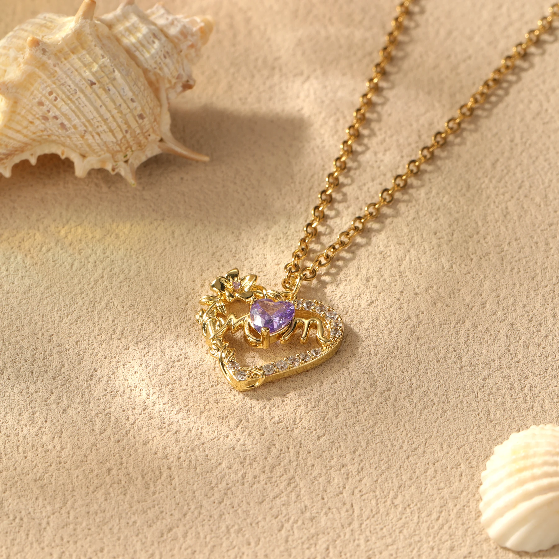 Heart Birthstone & Birthday Flower Pendant 3D Crafted MOM Necklace 18K Gold Plated Copper Dainty Mother‘s Day Gift for Mom
Heart Birthstone & Birthday Flower Pendant 3D Crafted MOM Necklace 18K Gold Plated Copper Dainty Mother‘s Day Gift for Mom