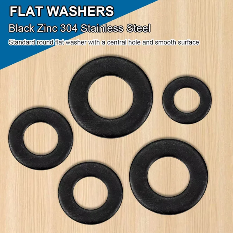 M5 M6 M8 Black 304 A2-70 Stainless Steel Flat Washer Thickness 0.5mm-3mm Plain Gasket Pad Ring
M5 M6 M8 Black 304 A2-70 Stainless Steel Flat Washer Thickness 0.5mm-3mm Plain Gasket Pad Ring