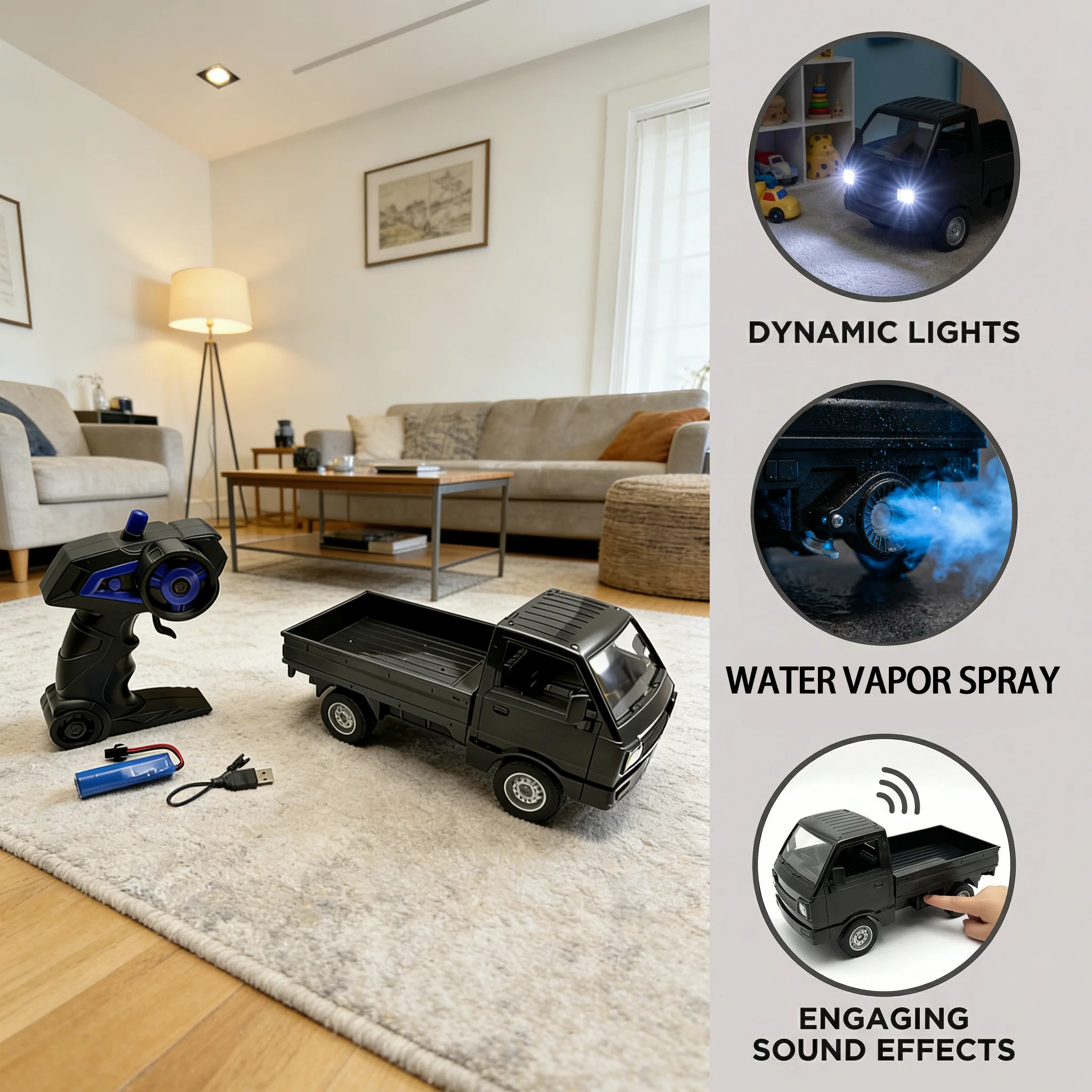 Радиоуправляемая модель грузовика 1:16 2.4G с LED-подсветкой, музыкой, функцией распыления, 6-канальный, для дрифта и скалолазания, электронная игрушка
Радиоуправляемая модель грузовика 1:16 2.4G с LED-подсветкой, музыкой, функцией распыления, 6-канальный, для дрифта и скалолазания, электронная игрушка