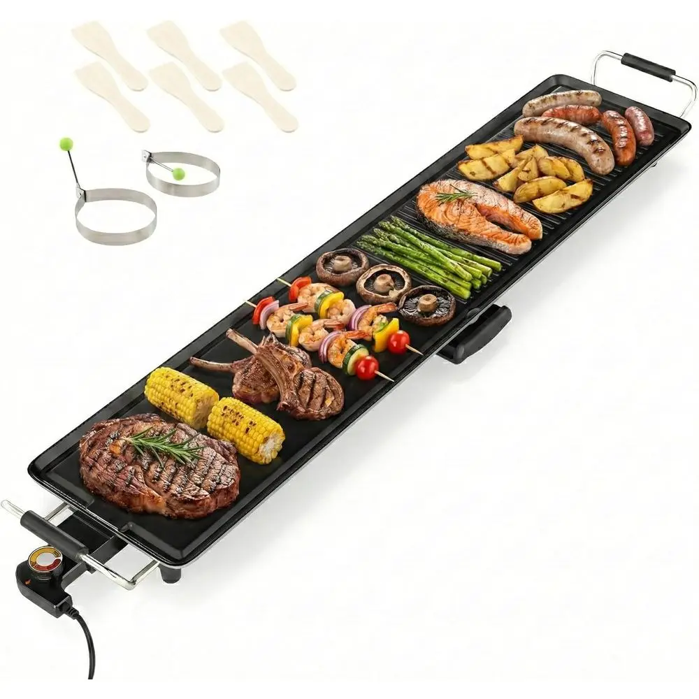 39.5 XL Teppanyaki Grill, Nonstick Electric Griddle Pan, Adjustable Temp, Indoor/Outdoor BBQ, Drip Tray, Ideal for Parties
39.5 XL Teppanyaki Grill, Nonstick Electric Griddle Pan, Adjustable Temp, Indoor/Outdoor BBQ, Drip Tray, Ideal for Parties