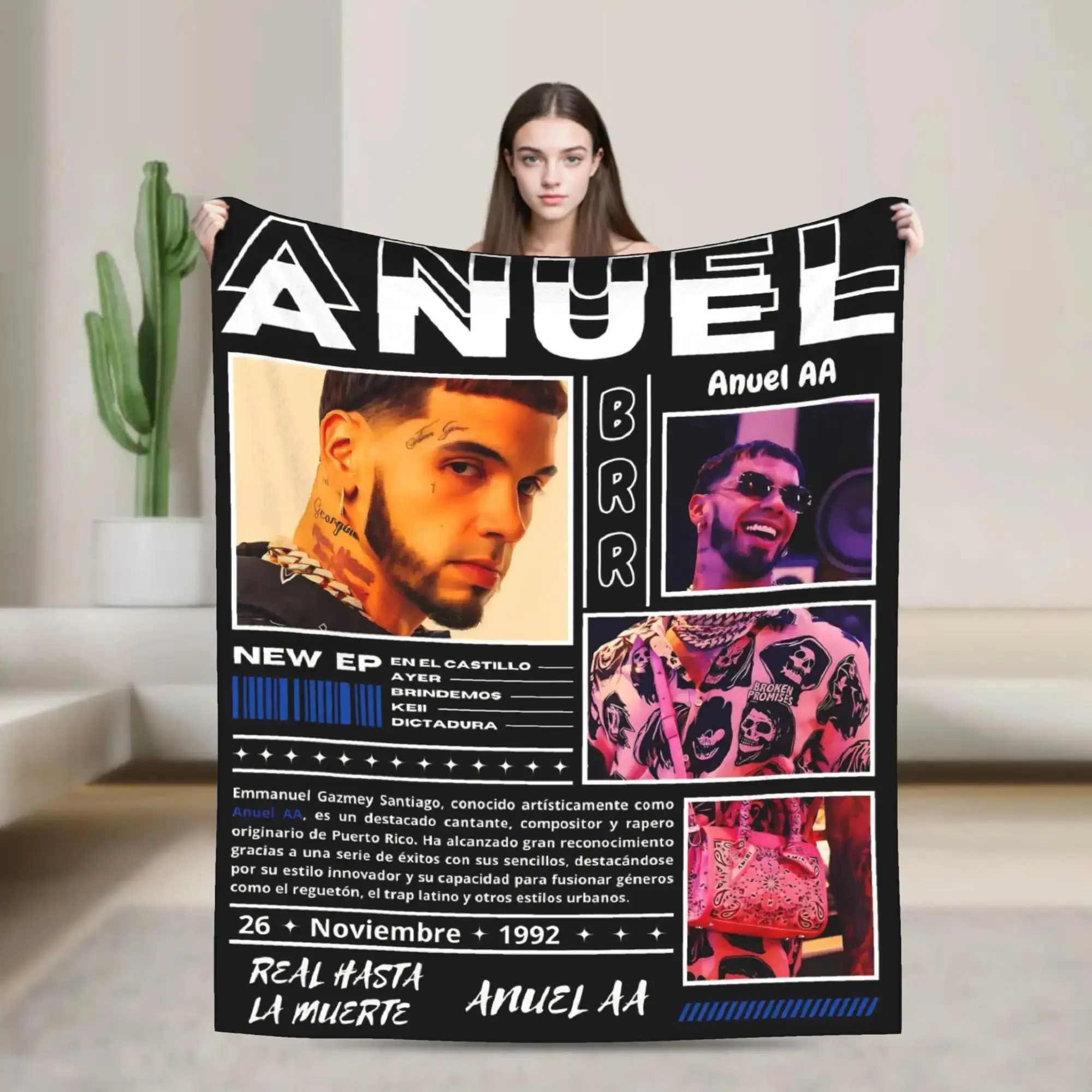 Супермягкий фланелевый плед Anuel AA Rhlm с тематикой альбома для путешествий, офиса, улицы, дивана, кровати
Супермягкий фланелевый плед Anuel AA Rhlm с тематикой альбома для путешествий, офиса, улицы, дивана, кровати