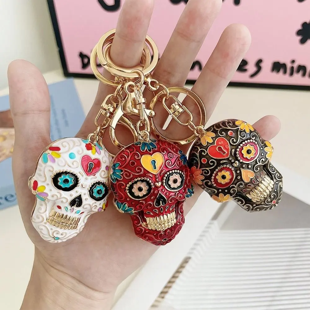 Bag Charm Pendant Goth Style Skull Keychains Mandala Zinc Alloy Skeleton Keyring with Buckle Punk Skull Key Chain Pedant Car 
Bag Charm Pendant Goth Style Skull Keychains Mandala Zinc Alloy Skeleton Keyring with Buckle Punk Skull Key Chain Pedant Car