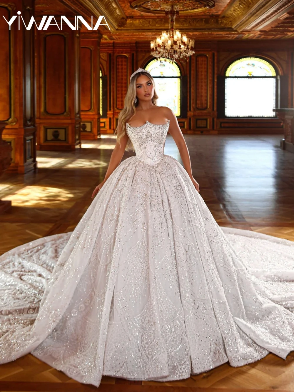 New Arrival Luxurious Beaded Ball Gown Long Wedding Dress Charming Strapless Bridal Gown Customized Stunning Dresses For Bride
New Arrival Luxurious Beaded Ball Gown Long Wedding Dress Charming Strapless Bridal Gown Customized Stunning Dresses For Bride