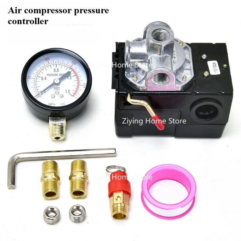 Suitable for Air Compressor Air Pump, Horizontal Four-way Automatic Air Pressure Controller, Switch Assembly 9pc
Suitable for Air Compressor Air Pump, Horizontal Four-way Automatic Air Pressure Controller, Switch Assembly 9pc