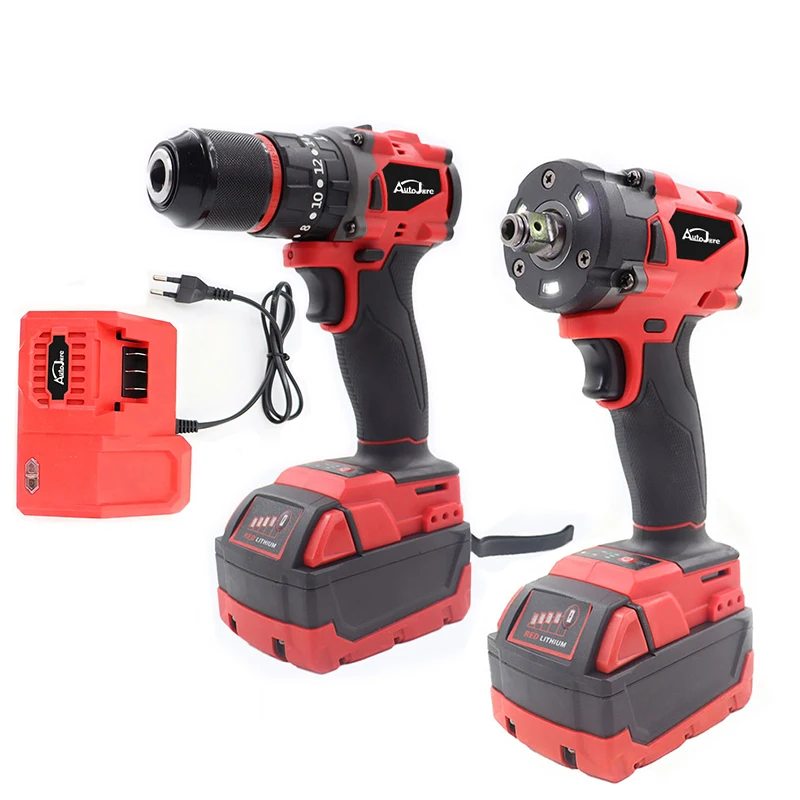 2 In 1Hot Sales 18v Sale Cordless Rechargeable Professional Impact Drill Wrench Hammer Kit Lithium Electric Power Tool Set
2 In 1Hot Sales 18v Sale Cordless Rechargeable Professional Impact Drill Wrench Hammer Kit Lithium Electric Power Tool Set