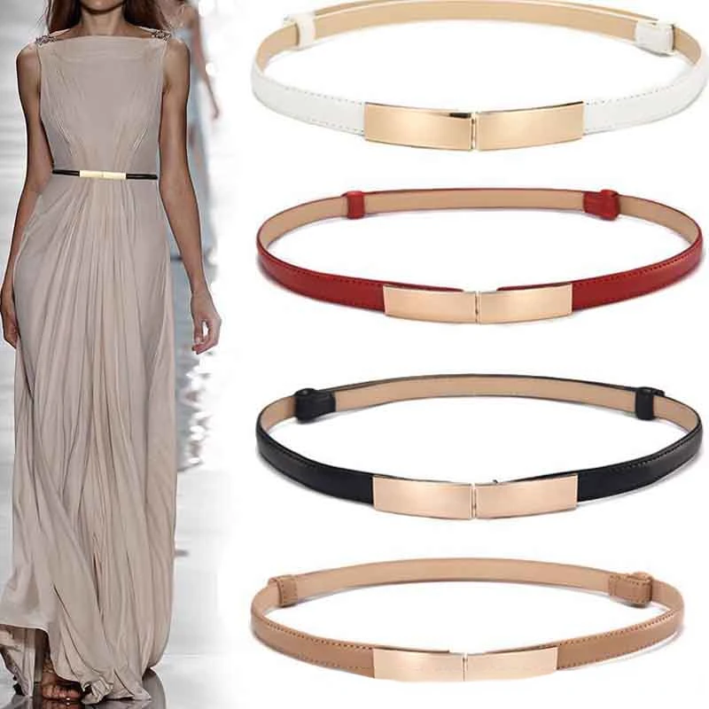 Belt dress simple versatile Fashion Women Leather Belt Thin Skinny Metal Gold Elastic Buckle Waistband Dress Accessories
Belt dress simple versatile Fashion Women Leather Belt Thin Skinny Metal Gold Elastic Buckle Waistband Dress Accessories