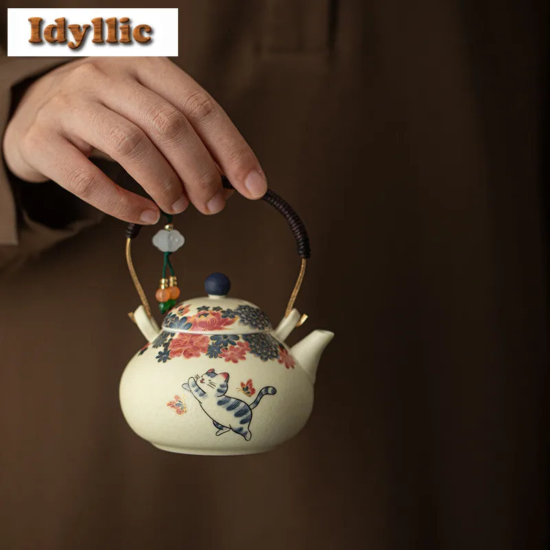 150ml Rock Mineral White Gold Cat Lifting Handle Teapot Creative Tea Infuser Pot Tea Maker Kettle With Ball Hole Tableware Gift
150ml Rock Mineral White Gold Cat Lifting Handle Teapot Creative Tea Infuser Pot Tea Maker Kettle With Ball Hole Tableware Gift