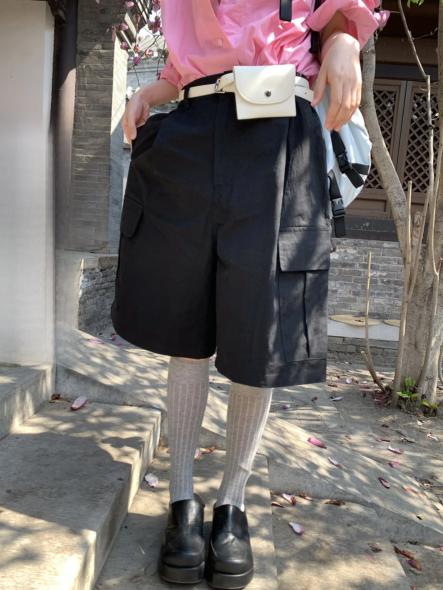 High Waist Wide Leg Casual Loose Pocket Five-Point Pants Summer New Style Workwear Style Women's Cotton Trousers
High Waist Wide Leg Casual Loose Pocket Five-Point Pants Summer New Style Workwear Style Women's Cotton Trousers